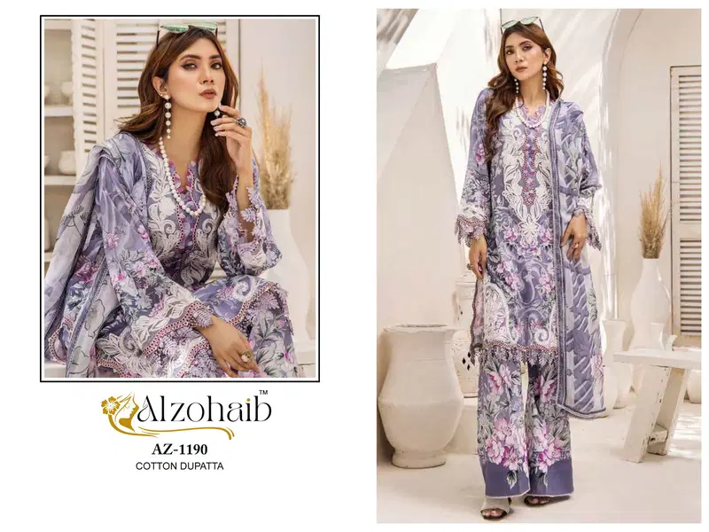  Sakina Cotton by Alzohaib Dupatta Pakistani Salwar Suits Collection